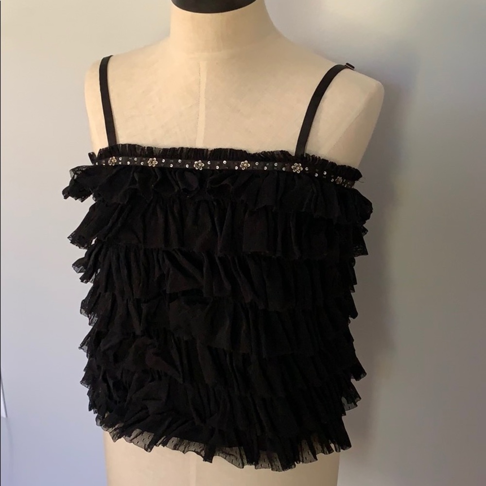 Black Ruffle Tank